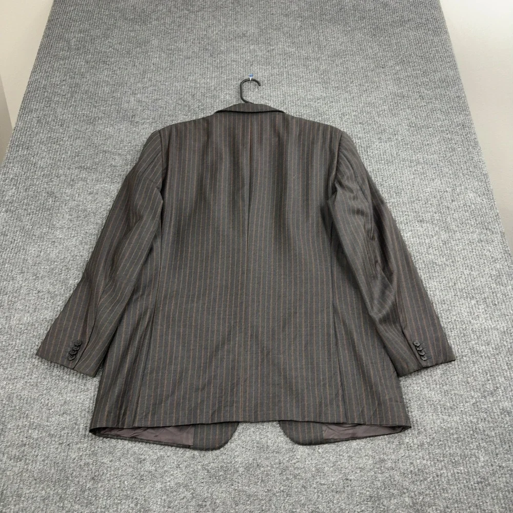 Ermenegildo Zegna Blazer Mens 52R Grey 100% Wool Pinstripe 3 Button Luxury Style